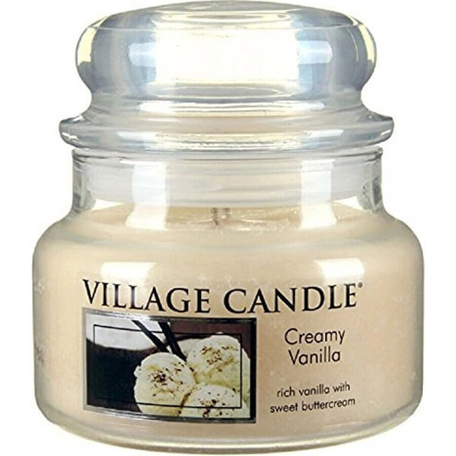 Village Candle Scented Candle in Bottle - Creamy Vanilla - Vanilla ice cream, small 1×1 pc, scented candle