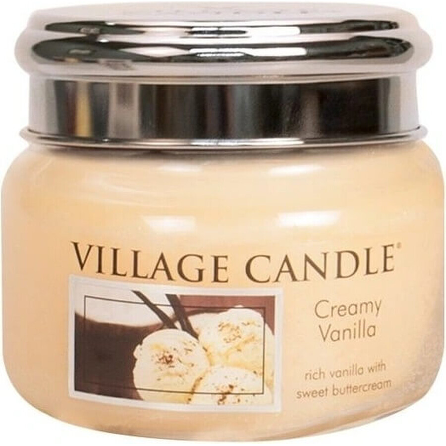 Village Candle Scented Candle in Bottle - Creamy Vanilla - Vanilla ice cream, small 1×1 pc, scented candle