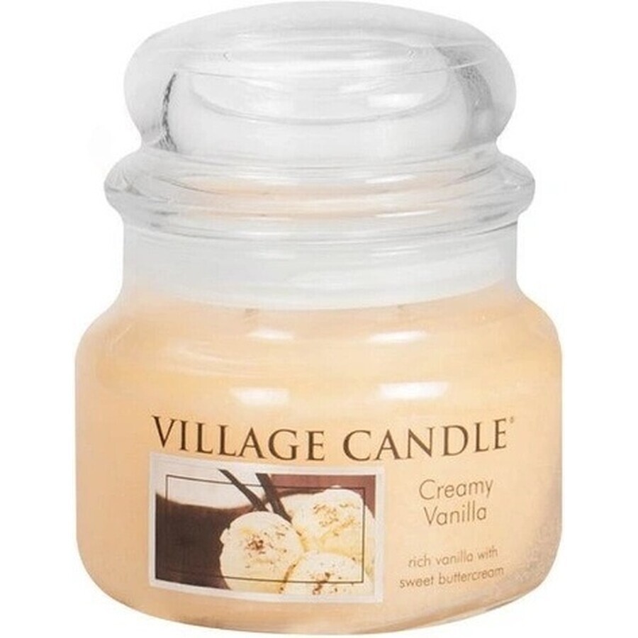 Village Candle Scented Candle in Bottle - Creamy Vanilla - Vanilla ice cream, small 1×1 pc, scented candle