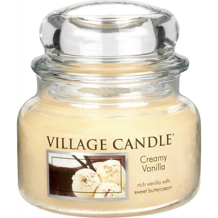 Village Candle Scented Candle in Bottle - Creamy Vanilla - Vanilla ice cream, small 1×1 pc, scented candle