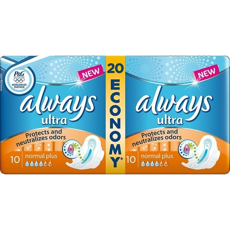 Always Ultra Duo 20 pcs Normal Plus 1×20 pcs, menstrual pads