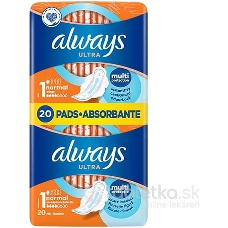 Always Ultra Duo 20 pcs Normal Plus 1×20 pcs, menstrual pads