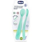 CHICCO Silikonlöffel 2 Stück blau 6m+ 1×1 Stück, sanft zum Zahnfleisch des Babys