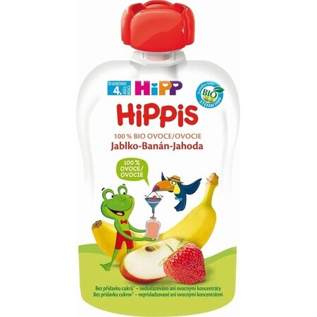 HiPP HiPPis 100% frutta HiPPis mela banana fragola 1×100 g, snack alla frutta