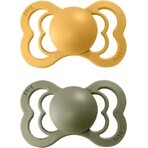 BIBS Supreme Honey/olive silicone soothers 1×2 - size 1