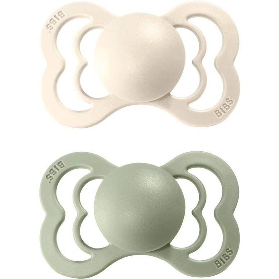 BIBS Supreme Honey/olive silicone soothers 1×2 - size 1