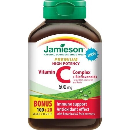 Jamieson Vitamine C PREMIUM met bioflavonoïden 600mg 1×120 tbl