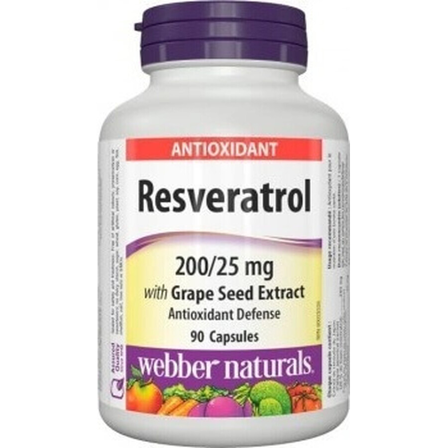 WEBBER NATURALS Resveratrol 200 mg 1×90 cps, food supplement