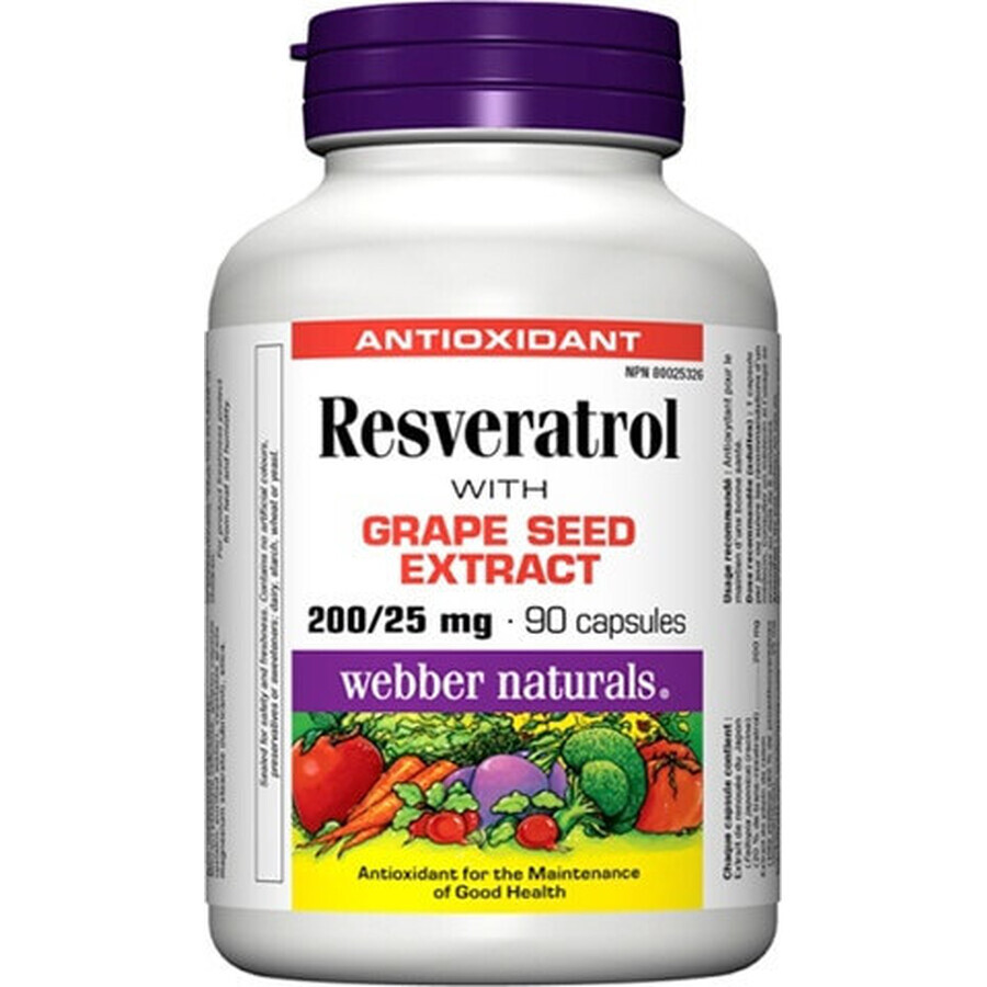 WEBBER NATURALS Resveratrol 200 mg 1×90 cps, food supplement