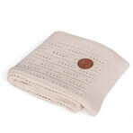 CEBA Knitted blanket in gift box 90 x 90 beige herringbone 1×1, 100% cotton