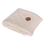 CEBA Knitted blanket in gift box 90 x 90 beige herringbone 1×1, 100% cotton