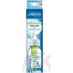 Dr.BROWN'S BABY BOTTLE OPTIONS+ 250 ml 1×1 unidad, estrecho, 0M+, anticólico, plástico, blanco