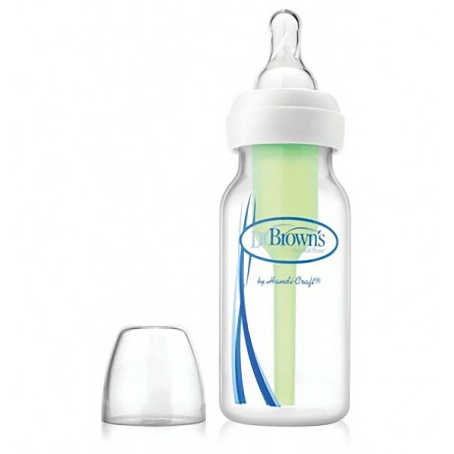 Dr.BROWN'S BABY BOTTLE OPTIONS+ 250 ml 1×1 unidad, estrecho, 0M+, anticólico, plástico, blanco