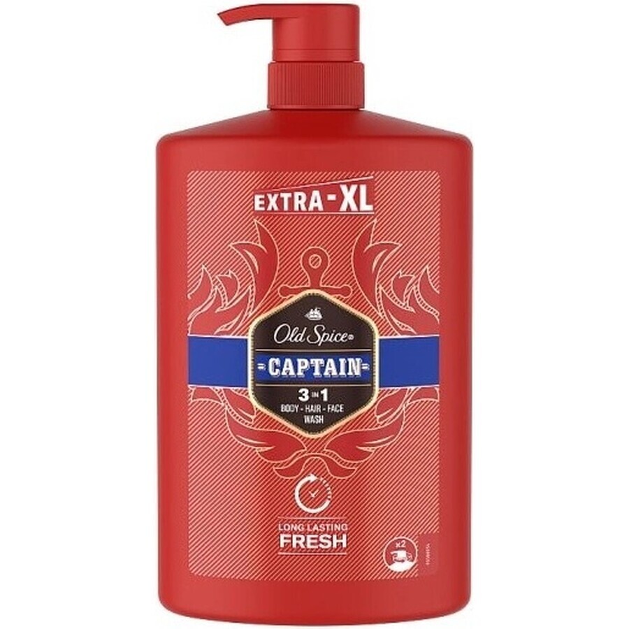 Old Spice SG 1l Captain 1×1000ml Captain 1l, shampooing et gel douche pour hommes