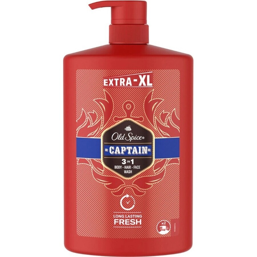 Old Spice SG 1l Captain 1×1000ml Captain 1l, shampooing et gel douche pour hommes