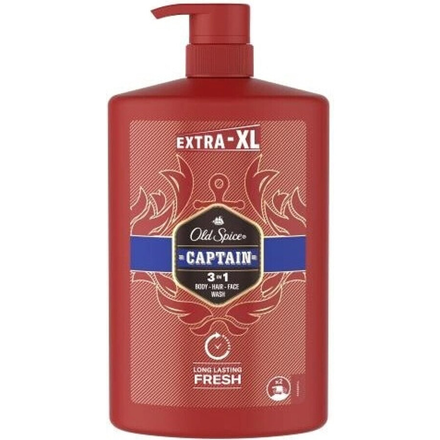 Old Spice SG 1l Captain 1×1000ml Captain 1l, shampooing et gel douche pour hommes