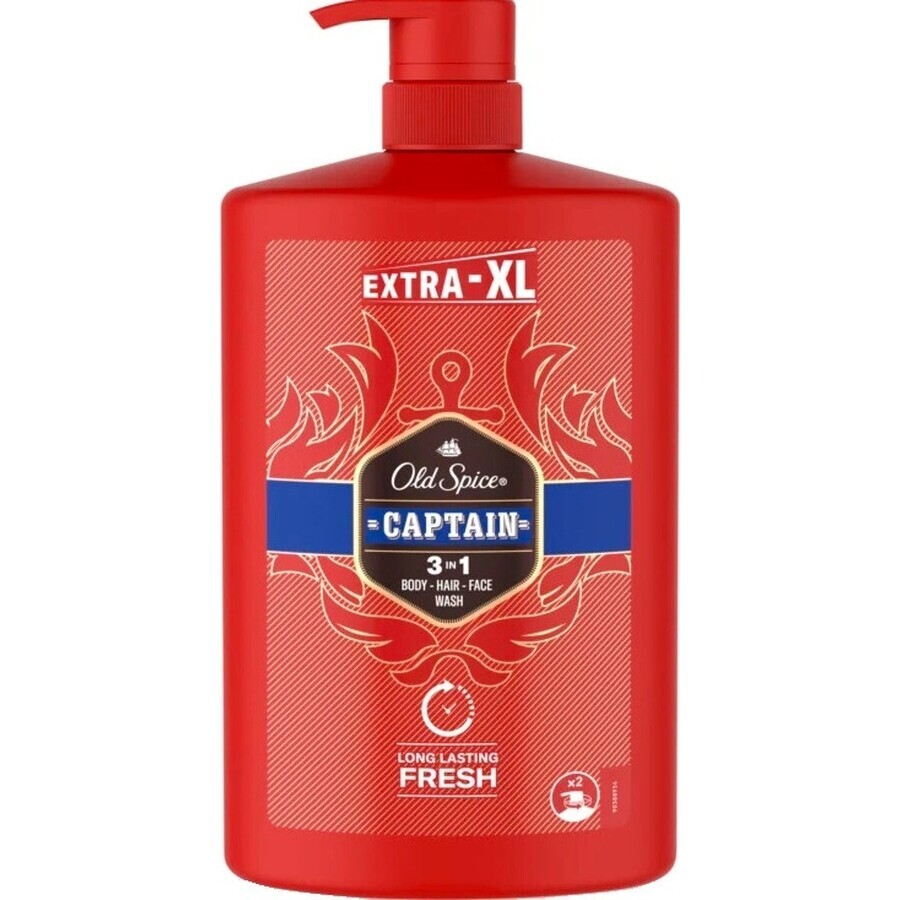 Old Spice SG 1l Captain 1×1000ml Captain 1l, shampooing et gel douche pour hommes