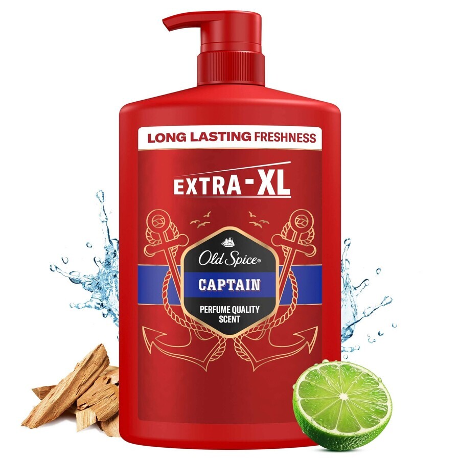 Old Spice SG 1l Captain 1×1000ml Captain 1l, shampooing et gel douche pour hommes