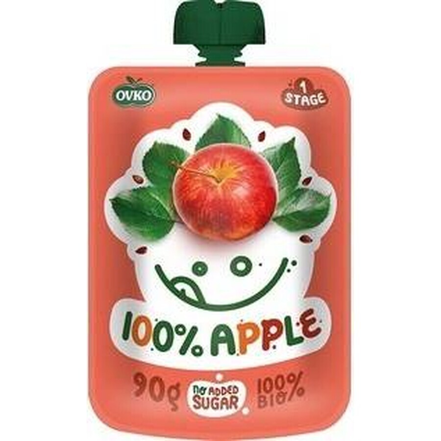 OVKO Organic Baby Food Apple 1×90 g, capsule de fruits