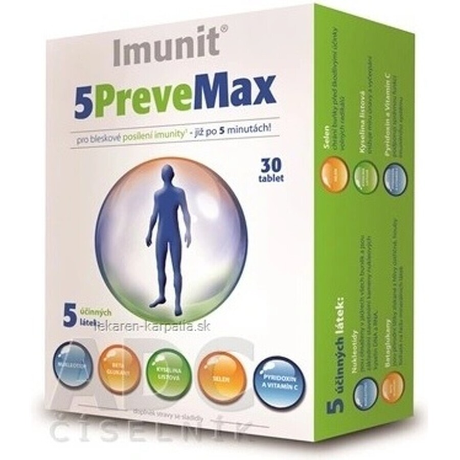 Imunit 5PreveMax 1×30 tbl, (con nucleótidos y betaglucano)