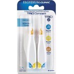 ELGYDIUM CLINIC Trio COMPACT - TRIO 2 perii interdentare în suport (2x albastru 1,9 mm+2x galben 2,5-2,2 mm+2x portocaliu 3,5-2,7 mm) 6 buc, 1x1 set