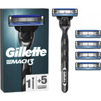 GILLETTE MACH3 SHAVER + 5NH Set 1×1, shaver + 5 replacement heads