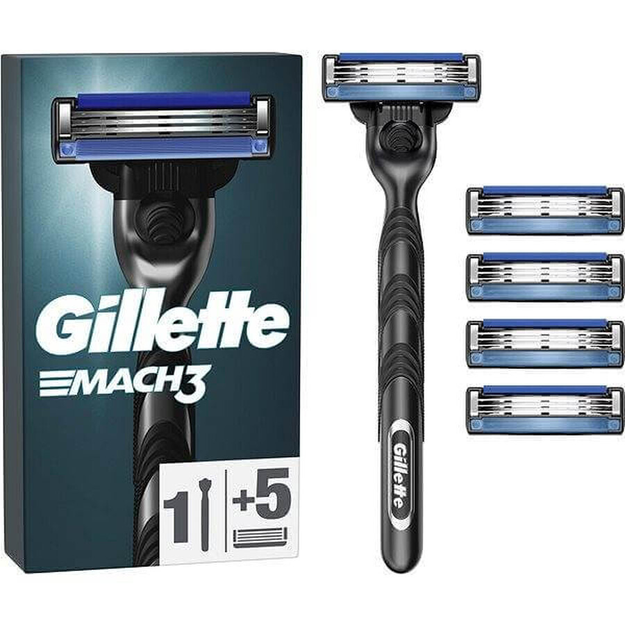 GILLETTE MACH3 SHAVER + 5NH Set 1×1, shaver + 5 replacement heads