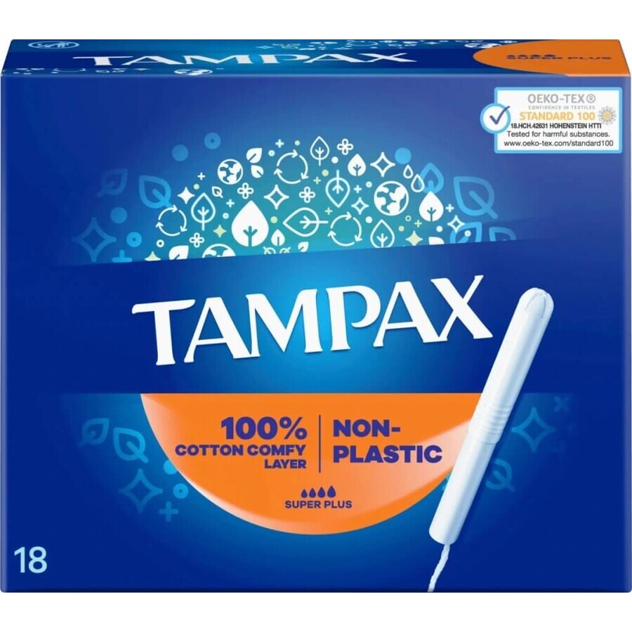 Tampax NON-PLASTIC Super Plus 18 Stück 1×18 Stück, Binden