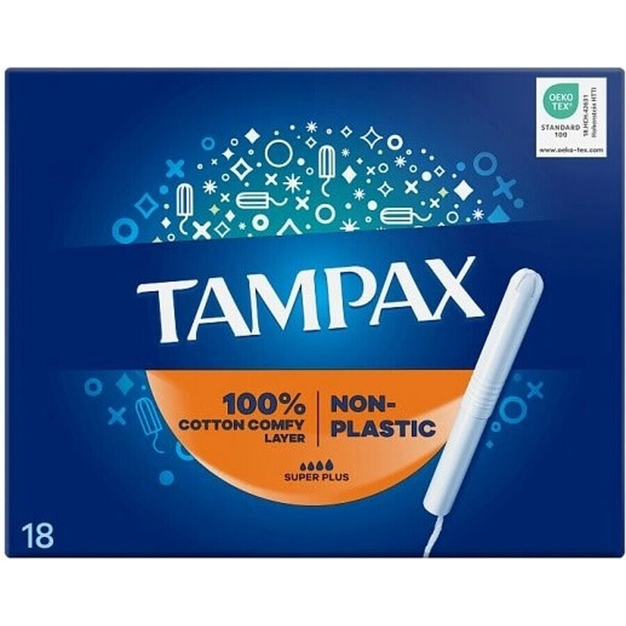 Tampax NON-PLASTIC Super Plus 18 Stück 1×18 Stück, Binden