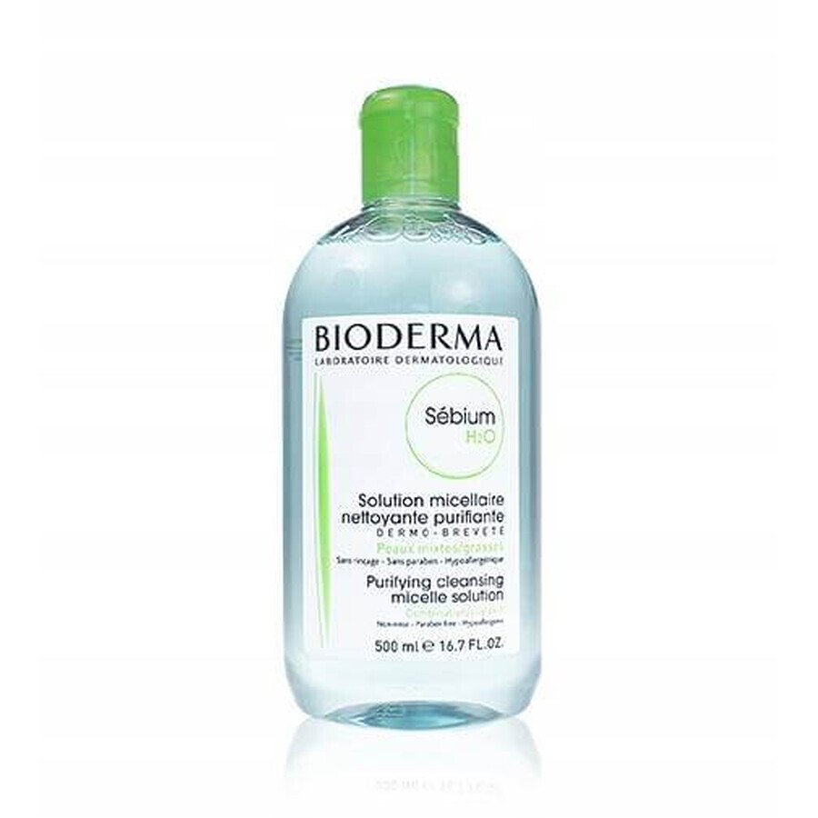 BIODERMA Sébium H2O mizellares Wasser für fettige Haut und Akne 1×500 ml, mizellares Wasser