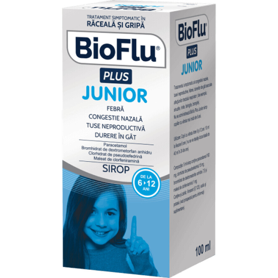 Bioflu Plus Junior sirop, 100 ml, Biofarm