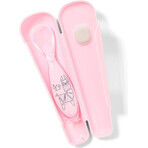 BABYONO Silicone spoon with pink lid 6m+ 1×1 pcs