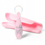 BABYONO Silicone spoon with pink lid 6m+ 1×1 pcs