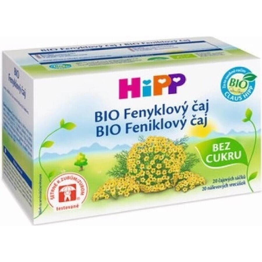 HiPP Tè al finocchio biologico 20×1,5 g, tè al finocchio