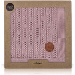 CEBA Strickdecke in Geschenkbox 90 x 90 rosa Fischgrät 1×1, 100% Baumwolle