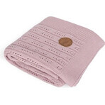 CEBA Strickdecke in Geschenkbox 90 x 90 rosa Fischgrät 1×1, 100% Baumwolle