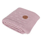 CEBA Strickdecke in Geschenkbox 90 x 90 rosa Fischgrät 1×1, 100% Baumwolle