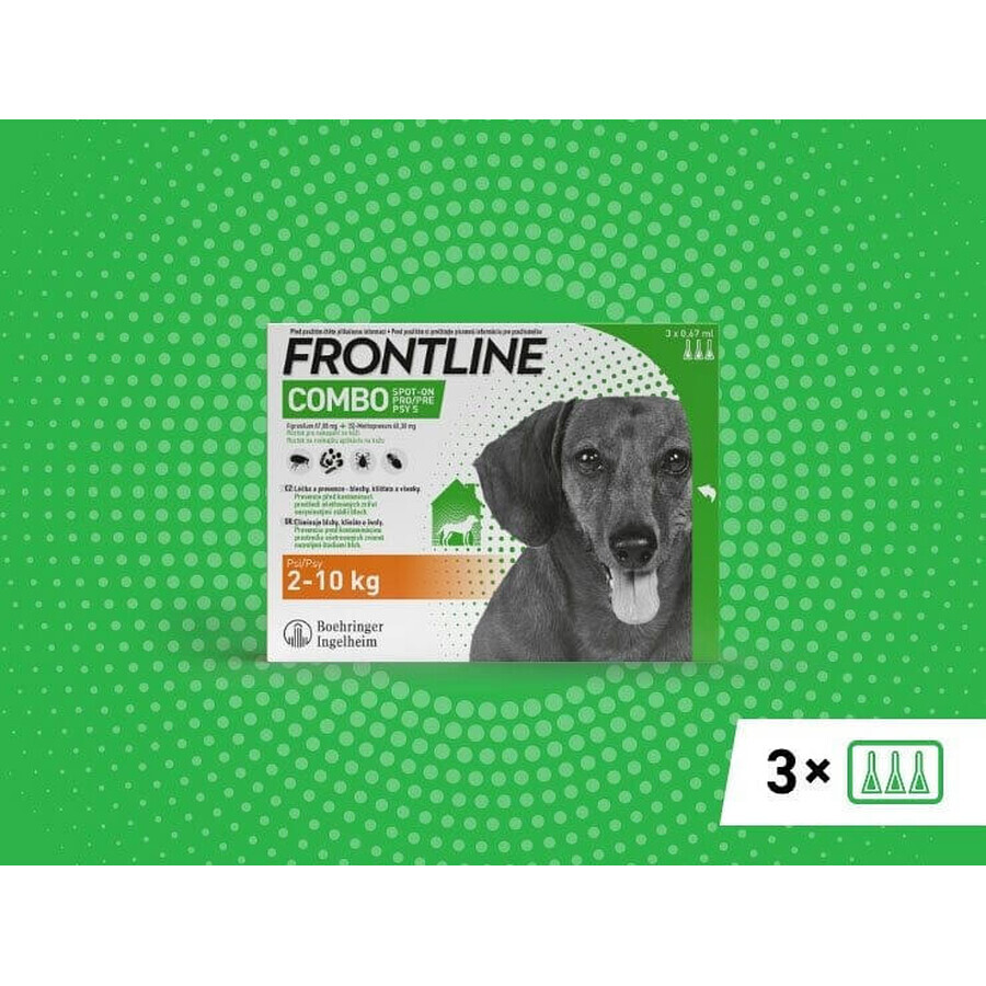 FRONTLINE COMBO spot-on pour CHIEN M 3 x 1,34 ml 3x1,34 ml, solution pour chiens