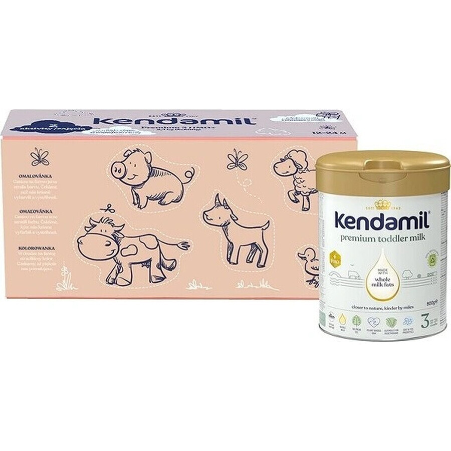 Kendamil Premium 3 HMO+, Kreativ-Geschenkpackung 3×800 g, Milch für Kleinkinder