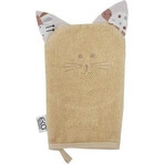 EKO Katoenen servet met oren Kat Beige 20x15 cm 1×1 stuk, babyservet