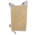 EKO Katoenen servet met oren Kat Beige 20x15 cm 1×1 stuk, babyservet