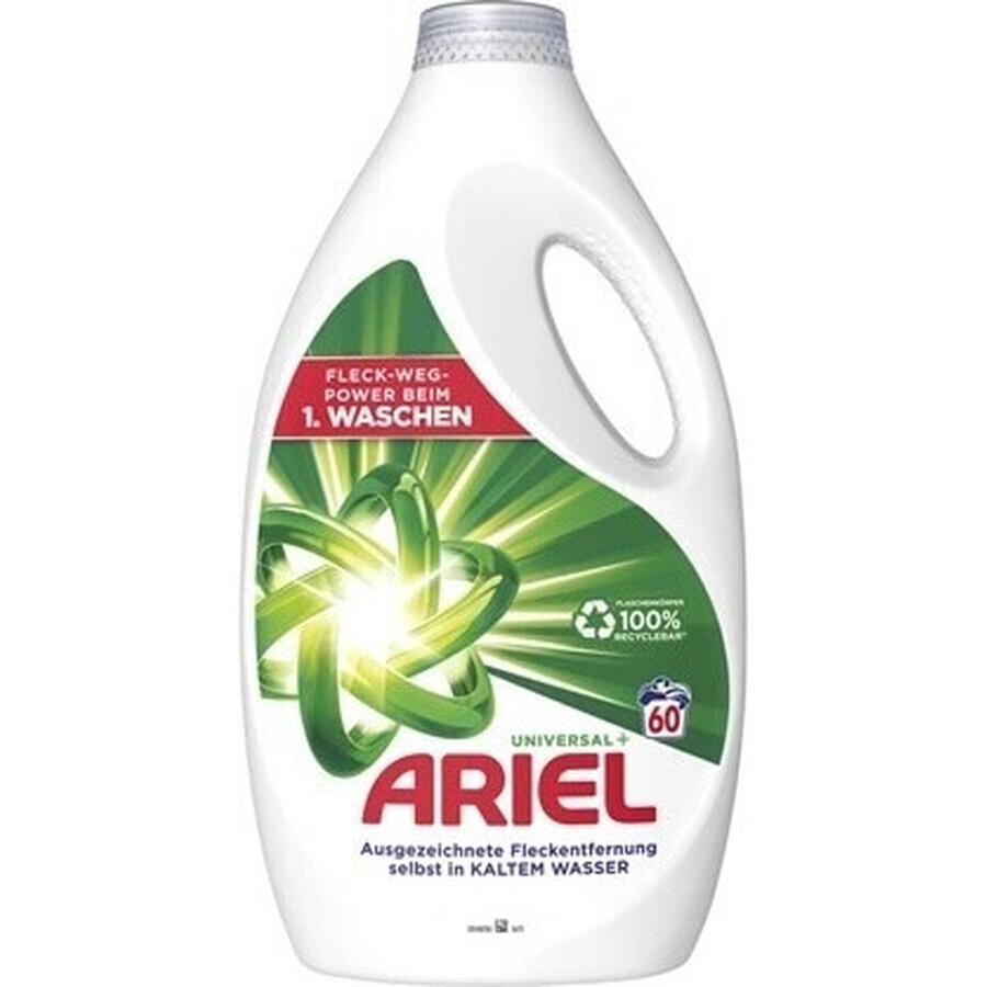 ARIEL GEL 3L / 60PD BRILLIANT CLEAN UNIVERSAL+ 1×3000 ml, gel de lavage