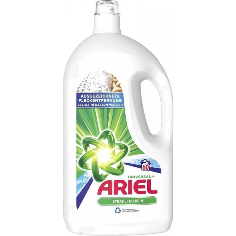 ARIEL GEL 3L / 60PD BRILLIANT CLEAN UNIVERSAL+ 1×3000 ml, gel de lavage