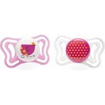 Chicco Beruhigungssauger Physio Light Silikon Schnuller 6-16m+, Pink 2pcs 1×2 Stück, Beruhigungssauger (6-16m.+)