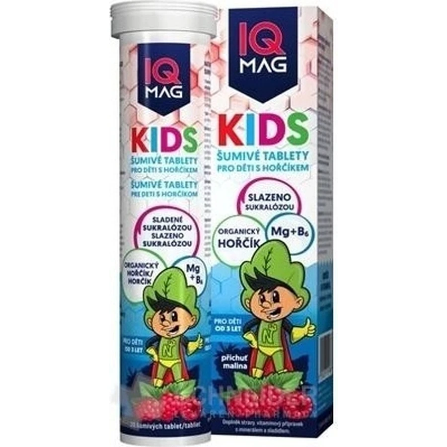 IQ mag Kids Mag Magnesium für Kinder Himbeere 1×20 tbl, Nahrungsergänzungsmittel