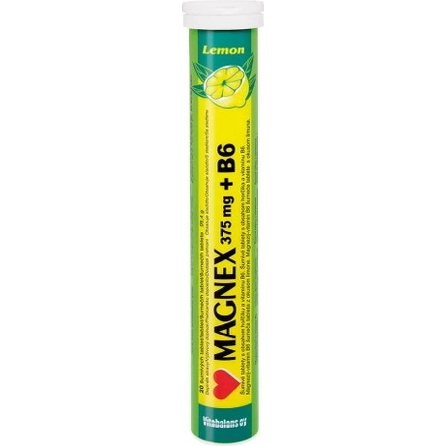 Vitabalans MAGNEX 375 mg + B6 effervescent 1×20 tbl, magnesium + B6 for athletes