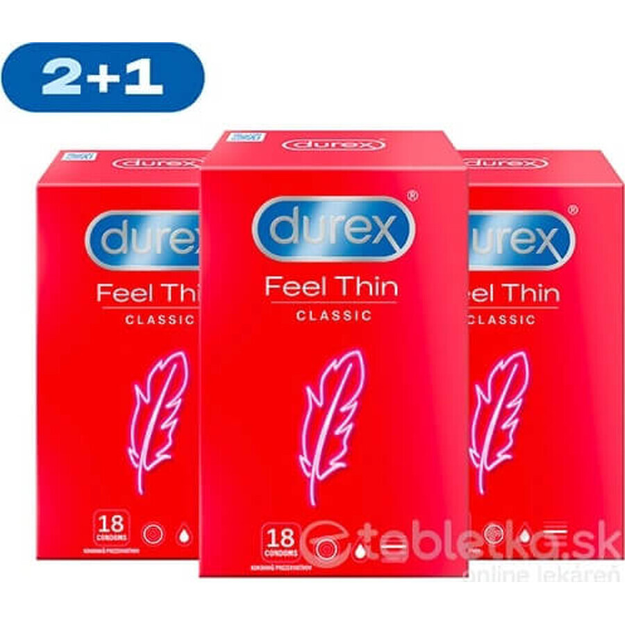 DUREX Feel Thin Extra Lubricated Packung 1×54 Stück, Kondome