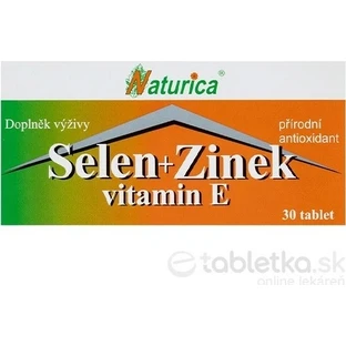 Naturica SELENIUM + ZINC, vitamine E 1×30 tbl, complément alimentaire