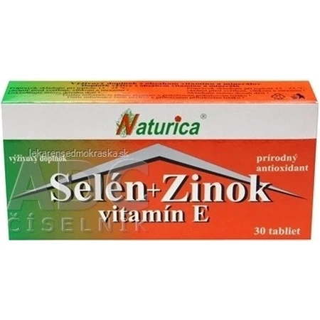 Naturica SELENIUM + ZINC, vitamine E 1×30 tbl, complément alimentaire