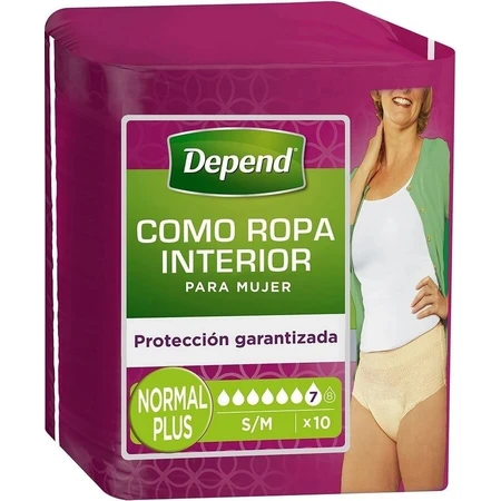 DEPEND NORMAL S/M pentru femei 1×10 buc, chiloți stretch